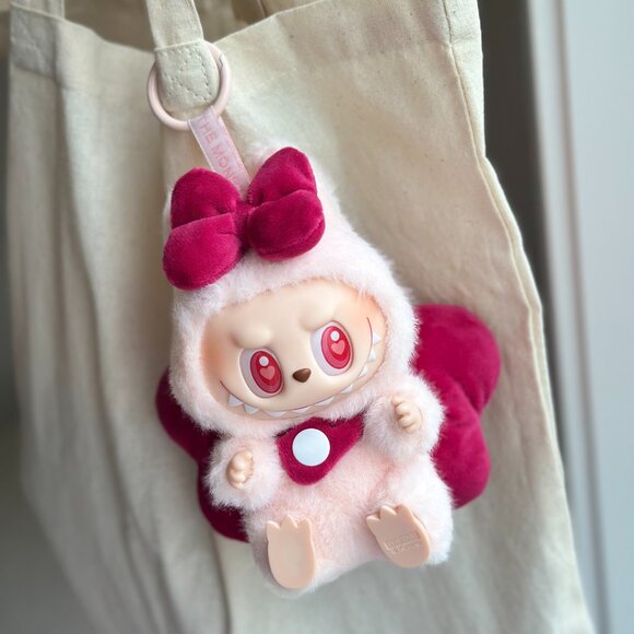 [BUNDLE of 2] Labubu Outfits – Red Overalls & Bow Tie Butterfly Set 🎀 - Picture 3 of 7